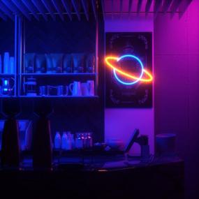 img 3 attached to Transform Your Space with Koicaxy Planet Neon Sign: Stylish Acrylic Neon Light for Bedroom, Living Room, Bar, and More!