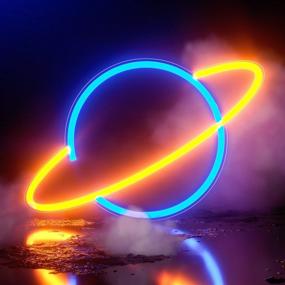 img 4 attached to Transform Your Space with Koicaxy Planet Neon Sign: Stylish Acrylic Neon Light for Bedroom, Living Room, Bar, and More!