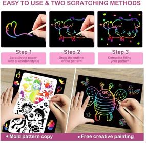 img 1 attached to Pigipigi Scratch Paper Art for Kids: Enhanced Arts & Crafts Experience