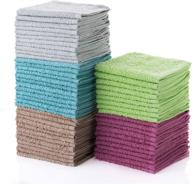 🌈 simpli-magic 79148 cotton washcloths, 60 pack, assorted colors - taupe, turquoise, lime, powder blue, raspberry (60 count) logo
