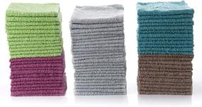 img 2 attached to 🌈 Simpli-Magic 79148 Cotton Washcloths, 60 Pack, Assorted Colors - Taupe, Turquoise, Lime, Powder Blue, Raspberry (60 Count)