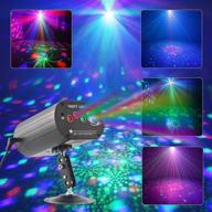 rgb 4 lens dj disco stage laser light sound activated led projector for christmas halloween decorations, parties, birthday, wedding, karaoke, ktv bar - 48 patterns + background version логотип