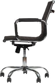 img 1 attached to Winport Furniture WF-7160: Sleek Black Mid-Back Leather Office Chair - Premium Single Stack Design