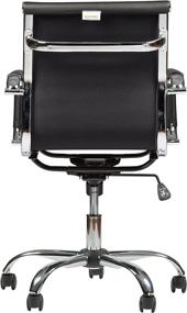 img 2 attached to Winport Furniture WF-7160: Sleek Black Mid-Back Leather Office Chair - Premium Single Stack Design