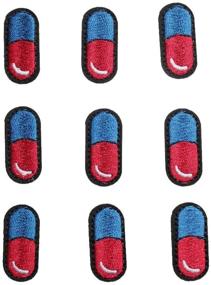 img 1 attached to 🎒 U-Sky Pills Patch for Backpacks, Schoolbag, Clothing - Pack of 9 - Size: 1.18x0.59 inch - Sew/Iron on Patches