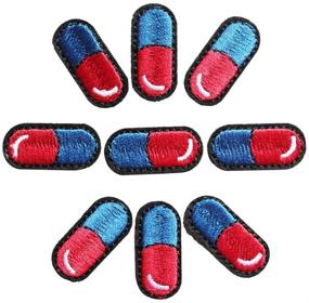 img 2 attached to 🎒 U-Sky Pills Patch for Backpacks, Schoolbag, Clothing - Pack of 9 - Size: 1.18x0.59 inch - Sew/Iron on Patches