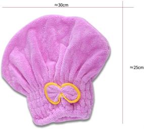 img 3 attached to Yomigoo Hair Drying Towel 3 Packs: Fast-Drying Microfiber Hair Towel for Women with Long & Thick Hair (Purple)