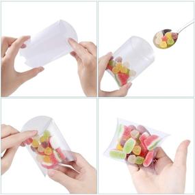 img 2 attached to 🎁 ISKYBOB 50 Pieces Plastic Pillow Box Mini Gift Candy Treat Boxes: Transparent, Perfect Packing Solution for Party Favors and More