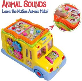 img 1 attached to 🚌 Улучшенная интерактивная желтая школьная автобусная музыкальная игрушка - подсвечивается, с звуками, музыкой - идеально для малышей.