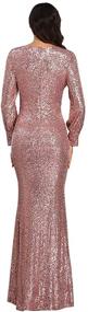 img 3 attached to 👗 Glamorous Women's Shinny Sequin Mermaid Evening Dress: Perfect Sleeve Prom Gown for a Stunning Look!