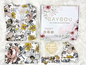 img 4 attached to 🌸 Matching Mommy and Me Set: Baybou Robe and Swaddle Set, Baby Girl Swaddle Blanket Gift - 5-Piece Set in Vintage Floral (L/XL)