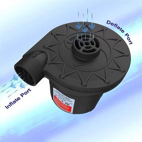 img 3 attached to Versatile Electric Air Pump with 3 Nozzles, Car Adapter, and Dual Power Supply - 110V AC/12V DC Quick-Fill Inflator/Deflator for Inflatables, Mattresses, Swimming Rings, Pool Floats - Ideal for Home, Outdoor Camping, and Portable Use