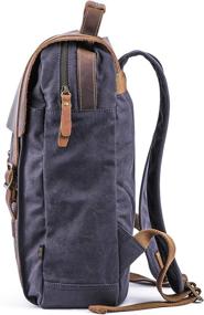 img 2 attached to 🎒 Gootium Leather Canvas Backpack Rucksack: Vintage Style meets Durability & Functionality