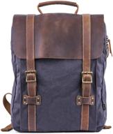 🎒 gootium leather canvas backpack rucksack: vintage style meets durability & functionality logo