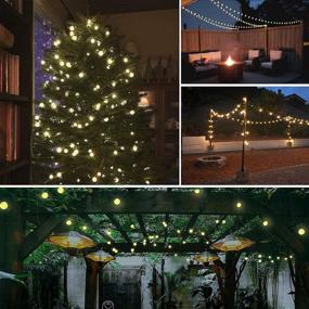 img 2 attached to Waterproof Solar String Lights - Ultra-Long 2-Pack 46FT 160 LED Crystal Globe, Decorative Outdoor Solar Lights with 8 Modes, Perfect for Garden, Xmas Party, and Patio (Warm White)