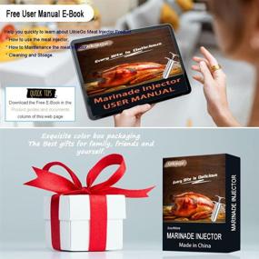 img 3 attached to 🔪 UikieGo 2oz High-Quality 304 Stainless Steel Meat Marinade Injector with User Manual (Printed Guide) and BBQ Guide E-Book (PDF) for Smoker BBQ Grill Roast - Storage Bag