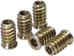 img 3 attached to 🔩 40 Pack of 1/4-20 Threaded Wood Inserts | Nutsert Furniture Screw-in Nuts | 20mm Length Hex Drive