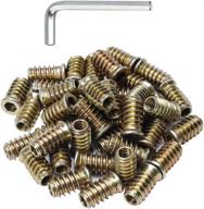 🔩 40 pack of 1/4-20 threaded wood inserts | nutsert furniture screw-in nuts | 20mm length hex drive logo