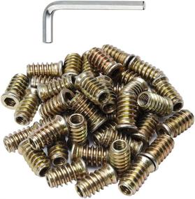 img 4 attached to 🔩 40 Pack of 1/4-20 Threaded Wood Inserts | Nutsert Furniture Screw-in Nuts | 20mm Length Hex Drive