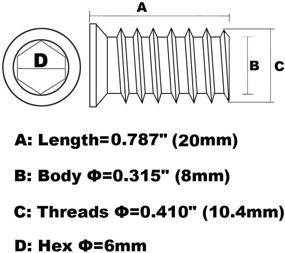 img 2 attached to 🔩 40 Pack of 1/4-20 Threaded Wood Inserts | Nutsert Furniture Screw-in Nuts | 20mm Length Hex Drive