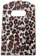 👜 pack of 100 small plastic shopping bags with leopard print, 3.5"x 5.9" - ideal for retail, merchandise, gifts - die cut handles (more patterns available) logo