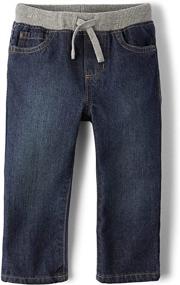 img 4 attached to Kids' Place Boys Baby and Toddler Pull-On Straight Jeans