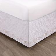 🐚 coastal seashell bed skirt in queen size, white - greenland home логотип