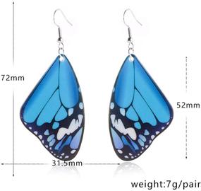 img 1 attached to 🦋 Boho Butterfly Wings Dangle Earrings – Colorful Monarch Wing Design for Women and Girls – Chic Style 316L Stainless Steel Jewelry for Vacation