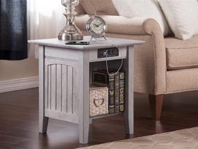 img 1 attached to 🪑 Nantucket Driftwood End Table with Charging Station by Atlantic Furniture