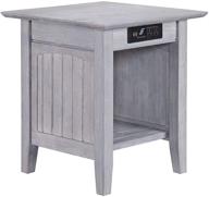 🪑 nantucket driftwood end table with charging station by atlantic furniture logo