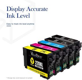 img 2 attached to 💡 Valuetoner Remanufactured Ink Cartridge Replacement for Epson 220 220XL T220XL - Premium 5 Pack for WorkForce WF-2760, WF-2750, WF-2630, WF-2650, WF-2660, XP-320, XP-420 Printer: 2 Black, 1 Cyan, 1 Magenta, 1 Yellow