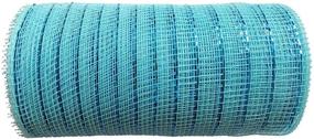 img 1 attached to 🎀 Stunning Aqua 6 inch Metallic Deco Poly Mesh Ribbon - 30 feet (10 Yards) by XiXiboutique