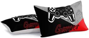 img 3 attached to Z.Jian HOME Gaming Comforter Set for Boys Teen Game Controller Bedding - Down Alternative 🎮 Comforter for All Seasons - Gamer Home Decor Twin Size - Includes 1 Comforter and 1 Pillowcase