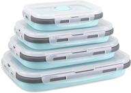 pack of 4 collapsible silicone food containers with lid for camping, hiking, school - lunch bento box storage cp012 логотип