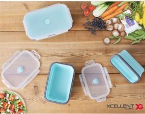 img 3 attached to Pack of 4 Collapsible Silicone Food Containers with Lid for Camping, Hiking, School - Lunch Bento Box Storage CP012