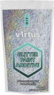 🎨 v1rtus silver holographic glitter paint crystal additive 100g / 3.5oz for acrylic, latex, emulsion - interior/exterior use on walls, ceilings, wood, metal, varnish - dead flat, matte, soft sheen or silk finish logo