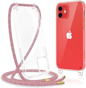 img 4 attached to 📱 Caka Clear Case for iPhone 12/12 Pro with Crossbody Strap - Shockproof 6.1-inch Protective Case