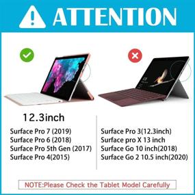 img 3 attached to Ultimate Protection: Microsoft Surface Pro 7 🔒 Keyboard Case for 12.3 inch Tablet (2019/2018/2017/2015)