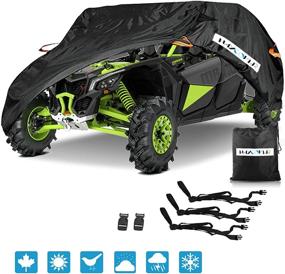 img 4 attached to 🔒 Ultimate Waterproof UTV Cover for Polaris RZR PRO XP 4 Yamaha Can Am Maverick Arctic Cat Textron Off Road 4-6 Passenger - Heavy Denier Oxford Cloth Material