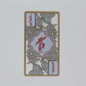 img 1 attached to Waterproof Transparent Plastic Poker Cards 🃏 with Gold Edge and Dragon Pattern by BNENIU