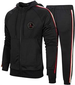 img 4 attached to Sports Casual Tracksuit Running Jogging Men's Clothing in Active
