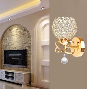 img 3 attached to 💡 Onerbuy Modern Crystal Wall Sconce Lamp: Elegant Gold Decorative Lighting Fixture for Bedside, Porch, Hallway