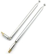 📻 e-outstanding 1 pair am fm universal antenna: 77cm telescopic stainless steel replacement for radio tv electric toys logo