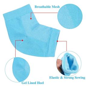 img 3 attached to Moisturizing Heel Socks for Women - Open Toe Gel Socks 🧦 for Dry, Cracked Feet | Cooling & Repairing Socks - 4 Pairs