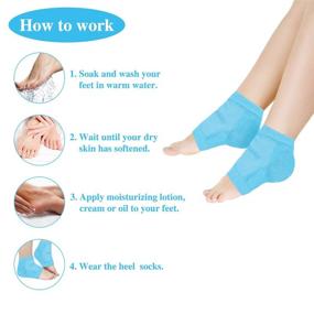 img 1 attached to Moisturizing Heel Socks for Women - Open Toe Gel Socks 🧦 for Dry, Cracked Feet | Cooling & Repairing Socks - 4 Pairs