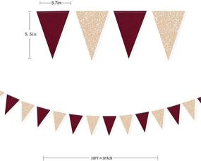 img 3 attached to 🎉 Vibrant 30 Ft Burgundy Party Decorations: Champagne Gold Burgundy Triangle Banner Flag Bunting Pennant | Perfect for Engagement, Anniversary, Wedding, Bridal, Baby Shower, Birthday & Bachelorette Hen Party Decor Supplies