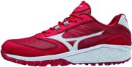 mizuno dominant surface athletic redwhite men's shoes logo