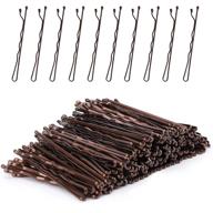 💪 laicky bobby pins - 200 count brown hair pins for women, girls, and kids - invisible wave hairgrip barrette hairclip bulk hair accessories with storage box (brown, 2.2 inch) logo