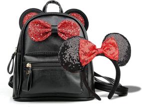 img 4 attached to Sparkling Bowknot Backpack Headbands for Travel - Stylish Travel Backpacks