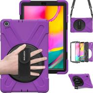 samsung galaxy tab a 10.1 t510/t515 case - braecn hybrid rugged shockproof case cover 📱 with hand strap, shoulder strap, kickstand for samsung galaxy tab a 10.1 inch 2019 model (purple) logo